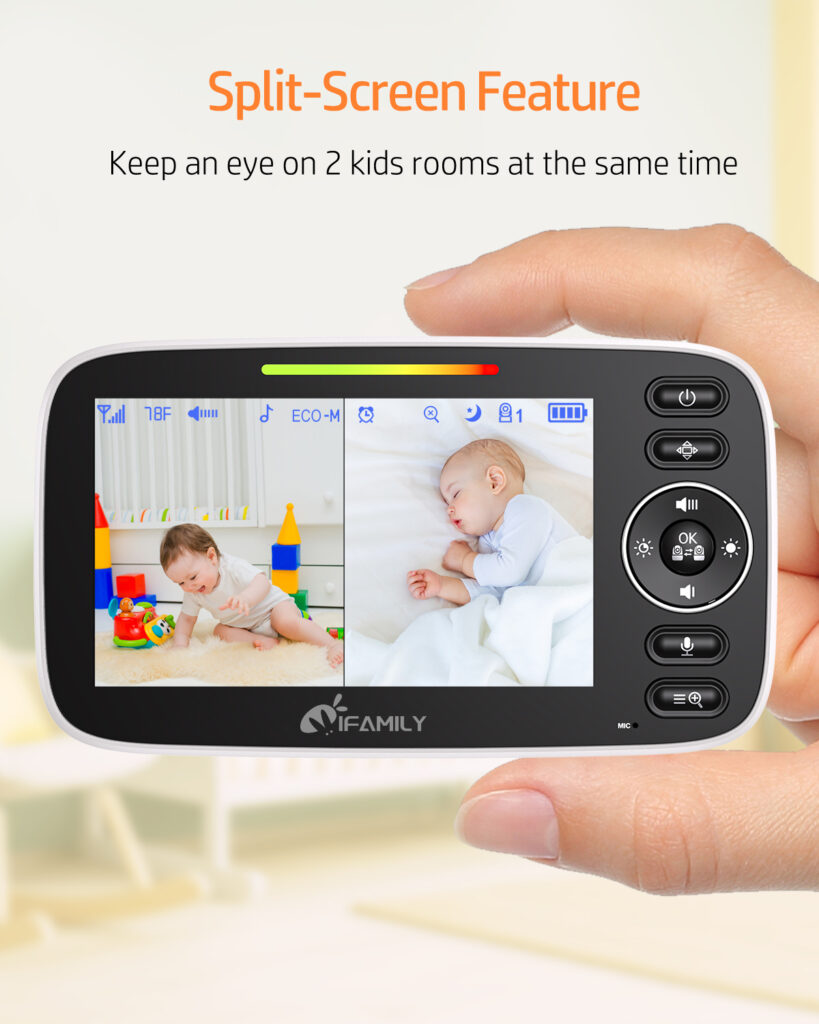 Aubor Smart Baby Monitor With Camera And Audio,WiFi Baby Monitor With Night Vision